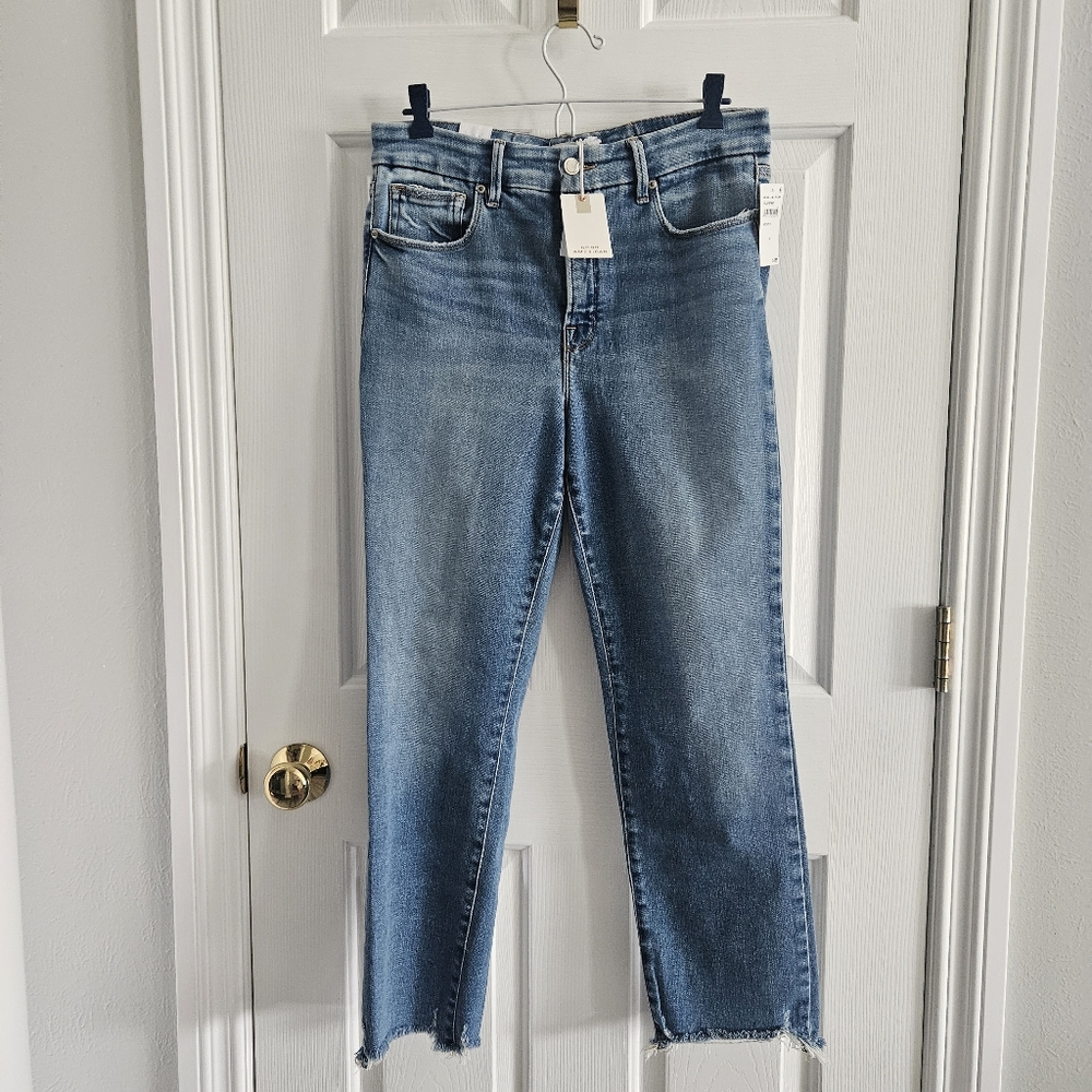 NWT Good American Soft Tech Good Legs Straight Jeans- Size 12/31